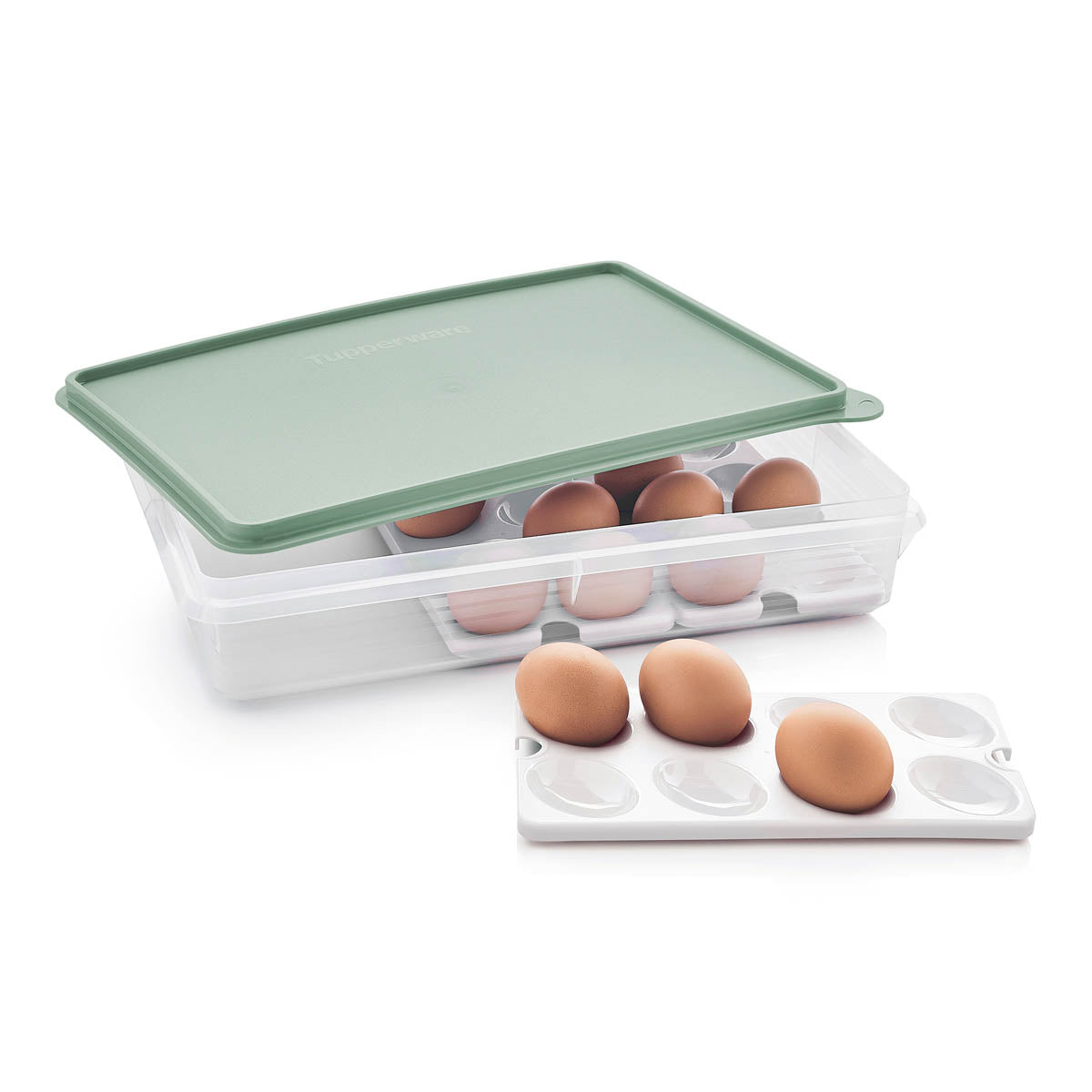 Tupperware® Snack-Stor® Large Storage Container with 3 Egg Tray Inserts