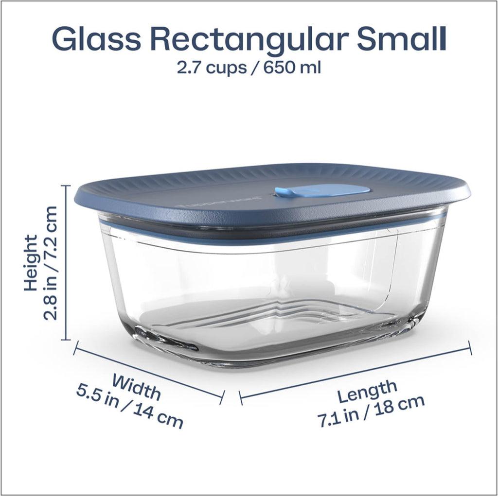 Tupperware Voila™ Glass Food Storage Container | Rectangular Small