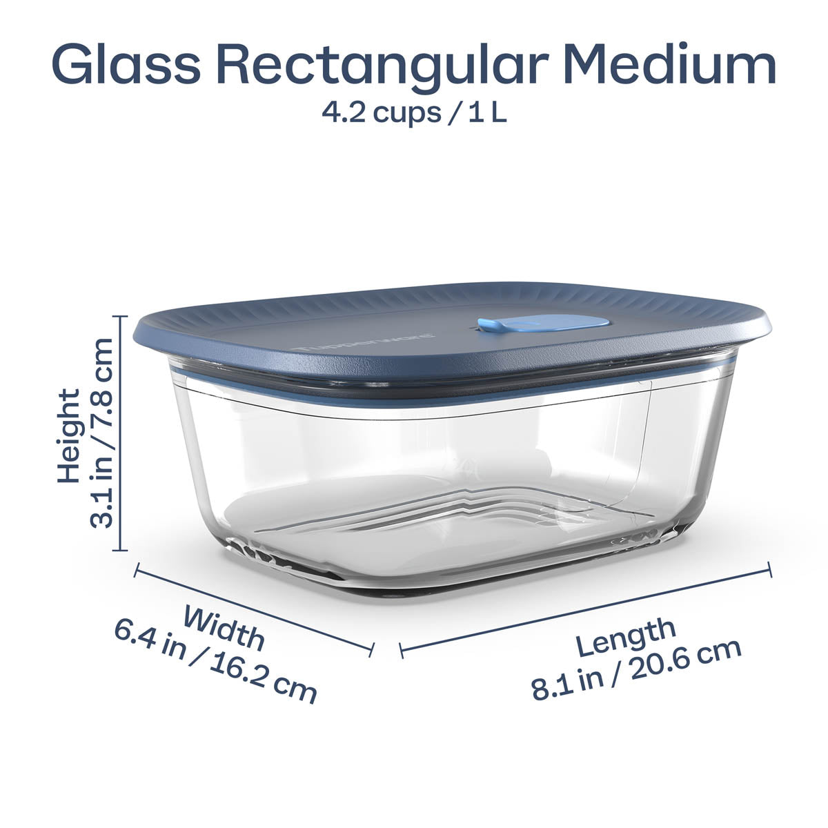 Tupperware Voila™ Glass Food Storage Container | Rectangular Medium