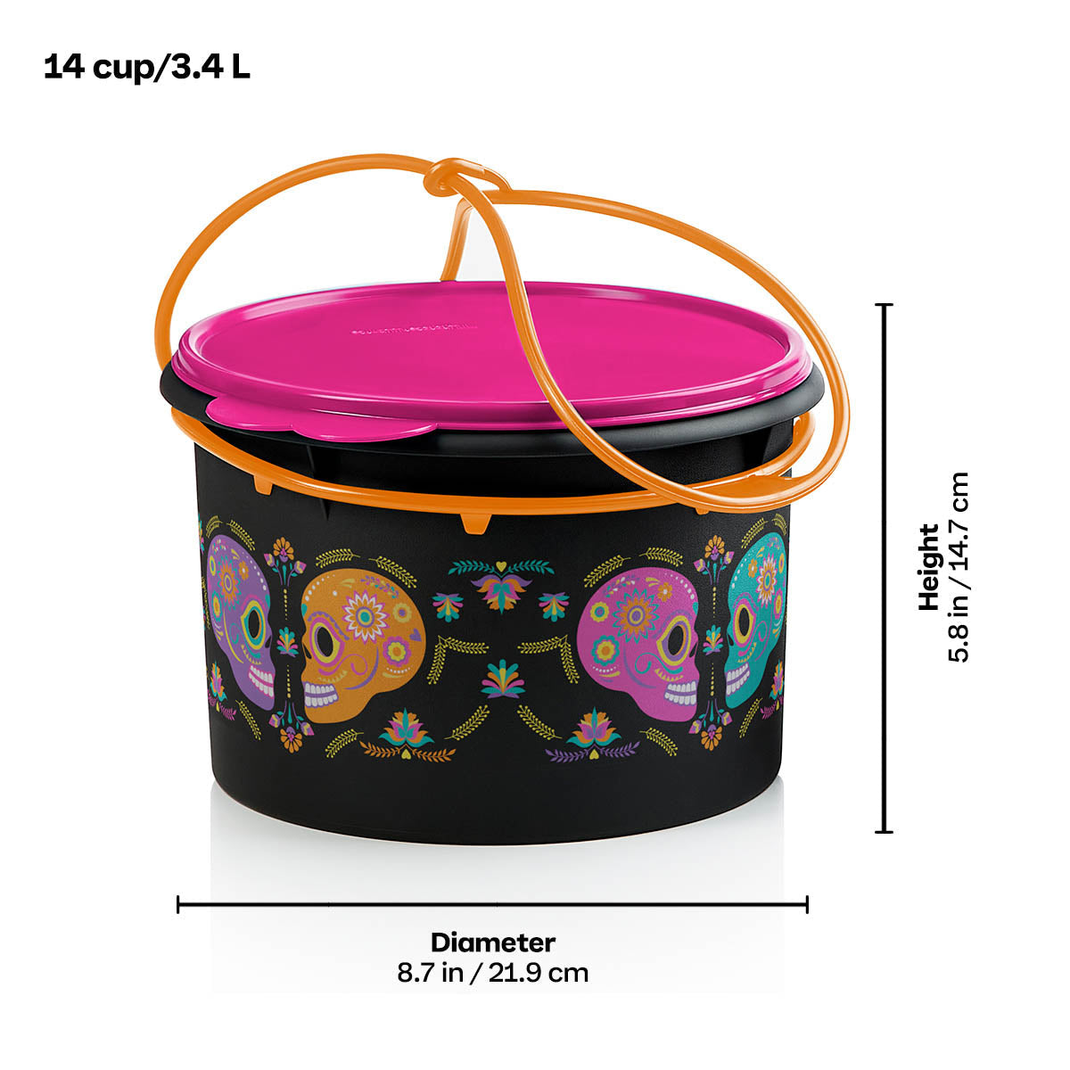 Tupperware® Día De Los Muertos Large Canister with Cariolier® Handle